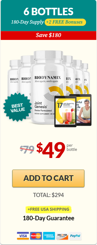 Joint Genesis 6-bottle package with two free bonuses